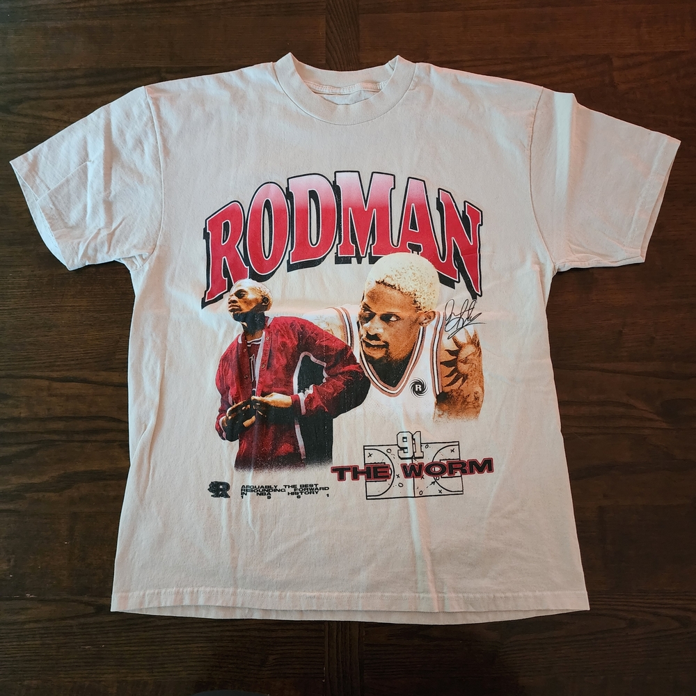 Dennis Rodman “The Worm” T-Shirt Rodman Apparel Large Vintage Style 91 Bulls